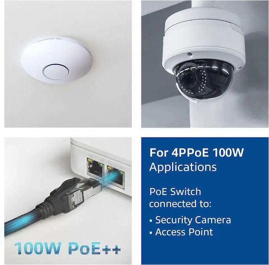 ACT S FTP мрежов пач кабел Cat6a IDC 4PPOE/POE++100W LZSH 3.0 м