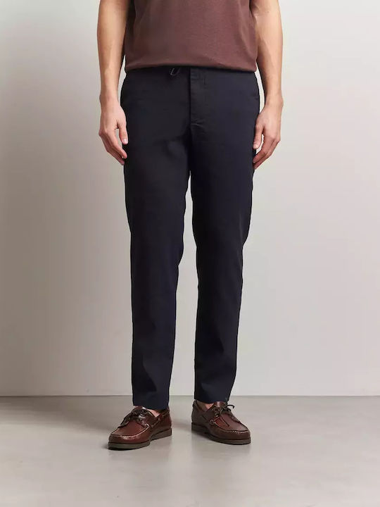 Men's Elastic Regular Fit Dark Blue Trousers
