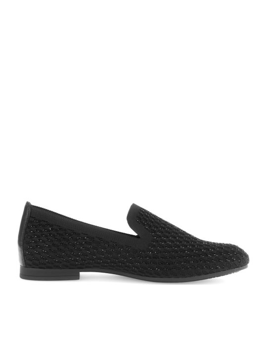 Leder Damen Loafers in Schwarz Farbe