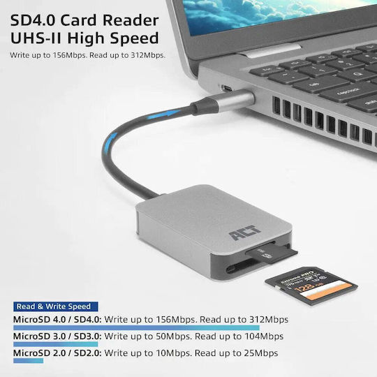 Act Ac7056 Sd Micro Sd Card Reader Sdxc Usb-c