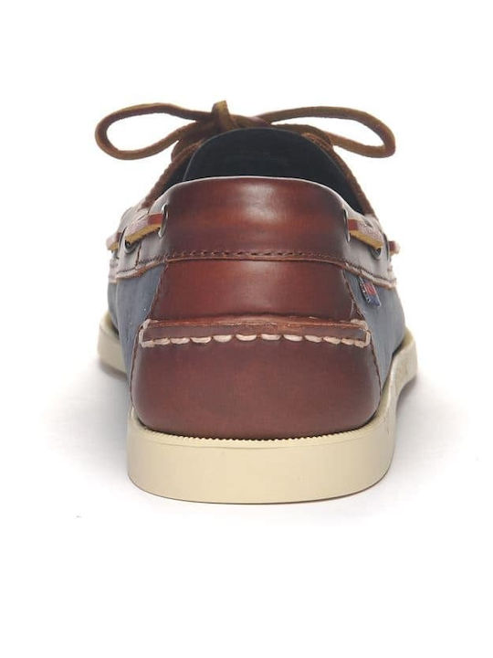 Portland Men's Leather Boat Shoes Blue