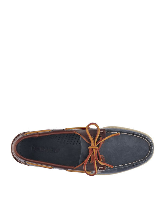 Portland Men's Leather Boat Shoes Blue