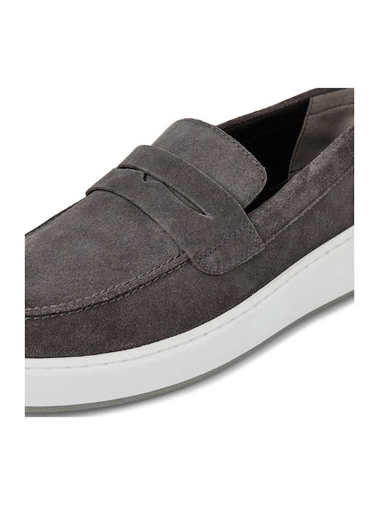 Leder Herren Mokassins in Gray Farbe