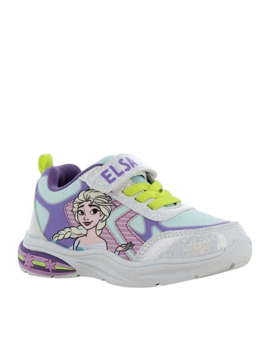 Frozen Kinder Sneakers Anatomisch mit Klettverschluss & Lichtern Silber