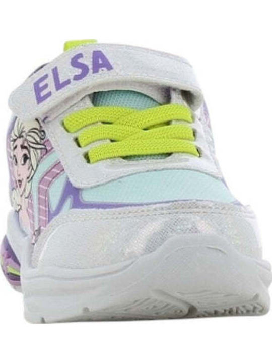 Frozen Kinder Sneakers Anatomisch mit Klettverschluss & Lichtern Silber