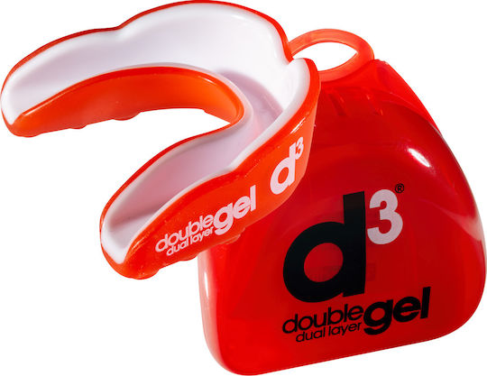D3 Double Dual Layer Gel Mouthguard Athlete Protection Mouthpiece 12+ Years Old Blue White