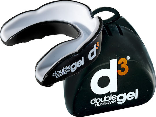 D3 Double Dual Layer Gel Mouthguard Athlete Protection Mouthpiece 12+ Years Old Blue White