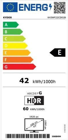 Kydos Smart Τηλεόραση 43" Full HD LED K43AF22CD01B HDR (2024)