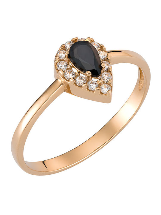 Ioannis Kosmima Set with Earrings & Ring from Rose Gold with Stones