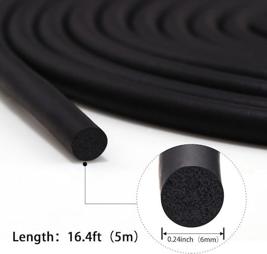Door Seal Crack Filler 6mm X 5m Length Black Color