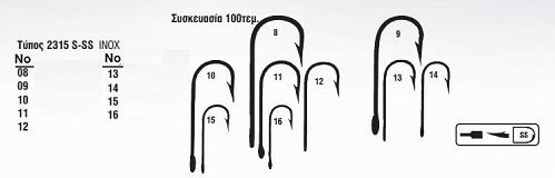 Mustad Haken 2315s-ss Longline Inox Nr. 14 50 Stück