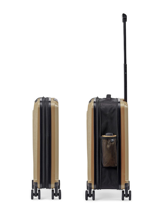 Senz° Travel Suitcase Cabin Champagne Brown with 4 Wheels Height 55cm