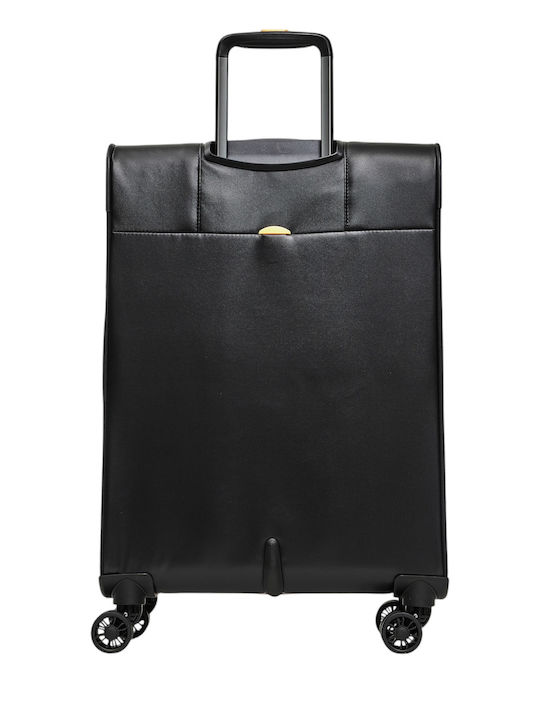 Mandarina Duck Eco Coated Medium Fabric Suitcase Black with 4 Wheels Height 67cm