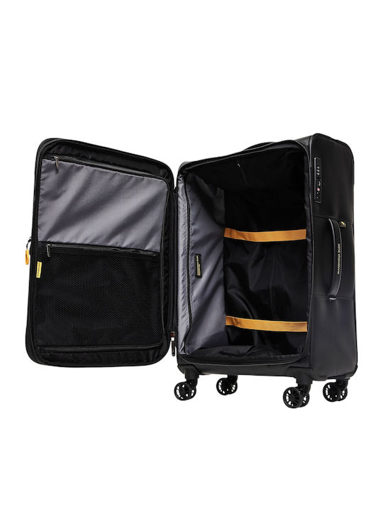 Mandarina Duck Eco Coated Medium Fabric Suitcase Black with 4 Wheels Height 67cm