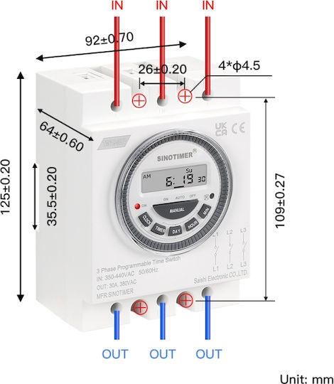 Comutator de siguranță temporizat automat 380v 30a Sinotimer Comutator programabil Tm619-380v-30a