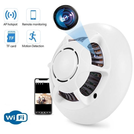 Spionkamera Rauchmelder Iuni D103 8 GB Wi-Fi Ansicht 4K Bewegungserkennung