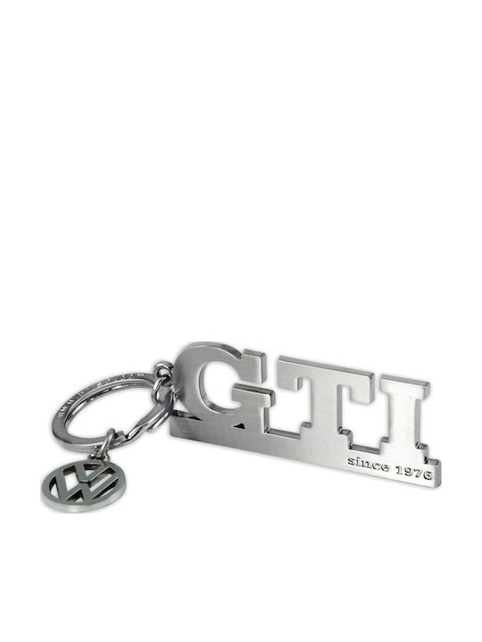 VW GTI Schlüsselanhänger Metallbuchstaben Silber GTIKH03
