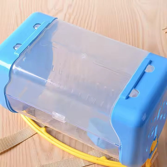 Plastic Carrier Cage for Small Animals with Water Bottle and Feeder M33xW23xH38cm Pink