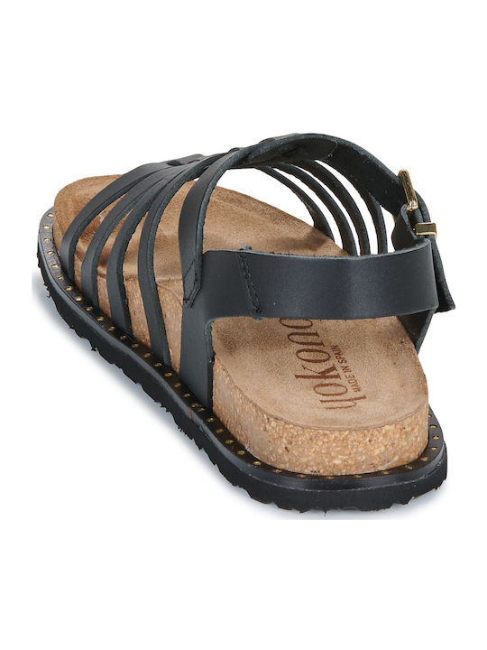 Flache Sandalen für Damen in Schwarz Farbe