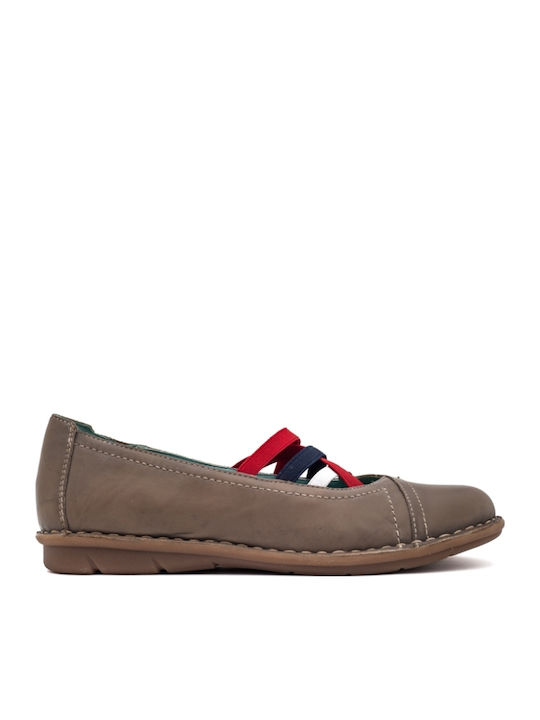 Anatomic Leather Ballerinas Gray