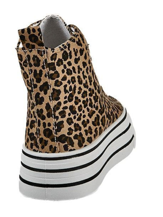 Γυναικεία Flatforms Μποτάκια Λεοπάρ