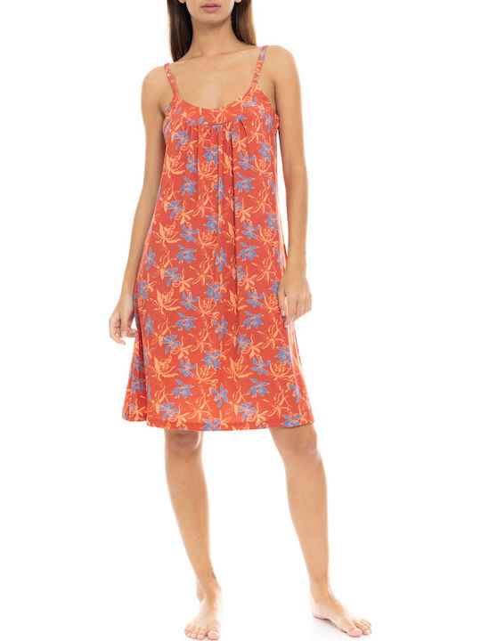 Pink Label Summer Women's Nightdress Orange Pink Label Summer Women's Nightdress Orange