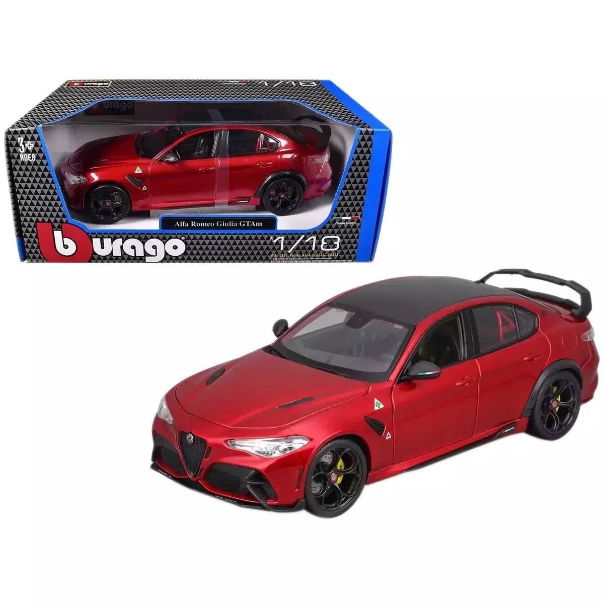 BBURAGO 1/18 Alfa Romeo Giulia GTA 2020 Modello Pressofuso Rosso - 11048R - Foto 6