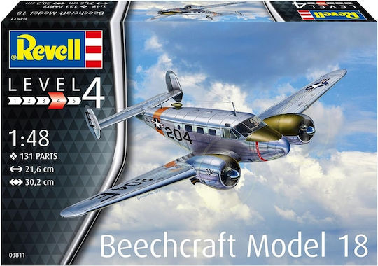 Revell Beechcraft Model 18 Scale Modeling Figure Airplane 131 Pieces in Scale 1:48