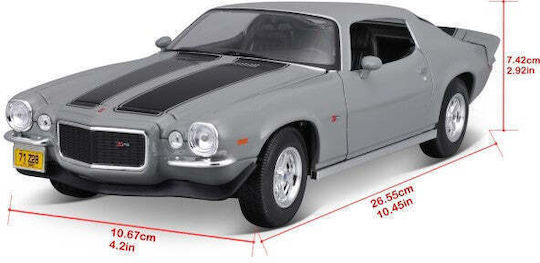 1/18 Chevrolet Camaro 1971 Grey W Black Stripes