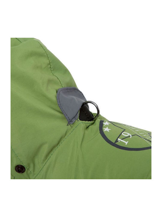 Kerbl Vancouver Μπουφάν Σκύλου Fleece / Αδιάβροχο / Αντιανεμικό με Κουκούλα Πράσινο Small με Μήκος Ράχης 35 εκ.