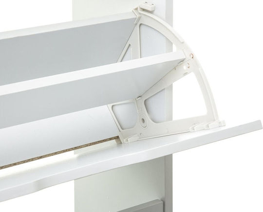 Tir Wooden Shoe Organizer with 6 Shelves White 60x23.3x119cm
