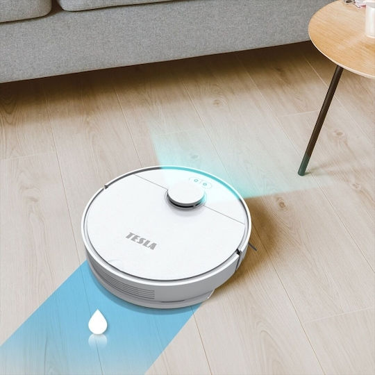 Tesla Electronics RoboStar iQ550 Robot Vacuum Cleaner with Laser Mapping and 2000Pa Suction Power White