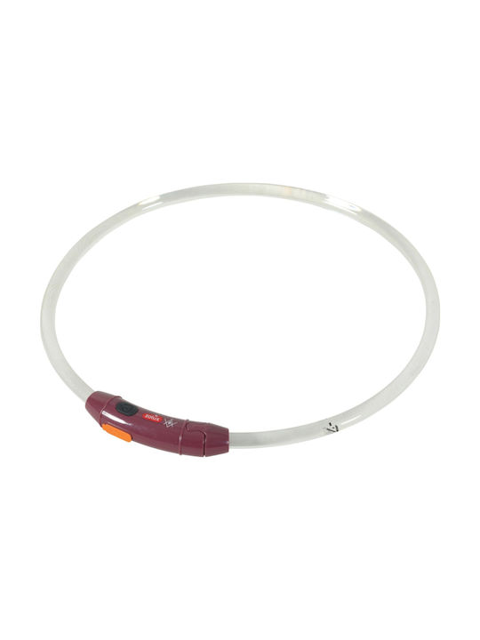 Zolux Bivouak Led Silicone Transparent Red Dog Collar 30-60 Cm