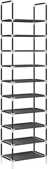 Vidaxl Ράφι Παπουτσιών 10 Επιπέδων Μαύρο 44x28x180 Cm Μαύρο