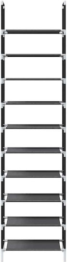 Vidaxl Ράφι Παπουτσιών 10 Επιπέδων Μαύρο 44x28x180 Cm Μαύρο