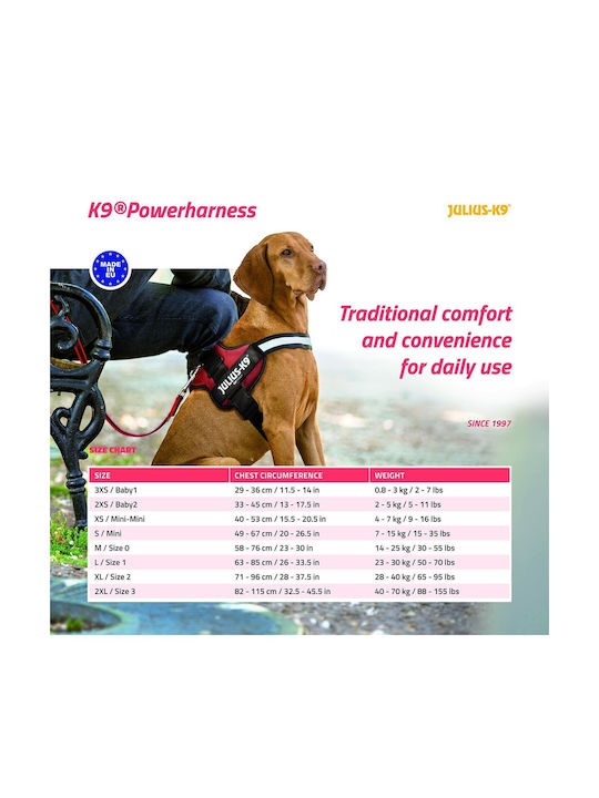 Trixie Dog Harness Vest Julius K9 Powerharness Black Large 50mm x 66-85cm 150401
