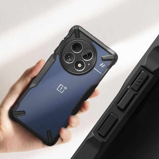 Ringke Fusion X Umschlag Rückseite Kunststoff / Silikon 2mm mit Band Schwarz (OnePlus 13)