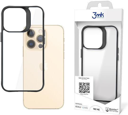3MK Satin Armor Case+ Back Cover Πλαστικό 1.5mm Μαύρο (iPhone 12 Pro Max)