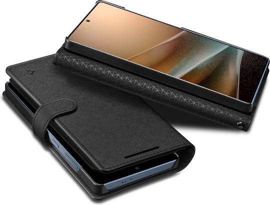 Spigen Wallet S Synthetisches Leder / Leder Schwarz (Galaxy S25 Ultra,Samsung S25 Ultra)