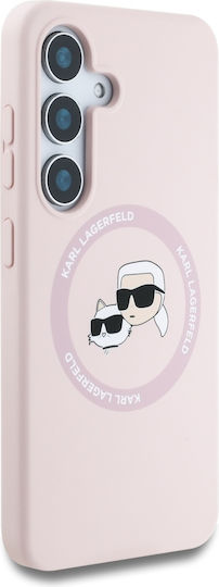 Karl Lagerfeld Heads Umschlag Rückseite Silikon 0.3mm Rosa (Galaxy S25+)