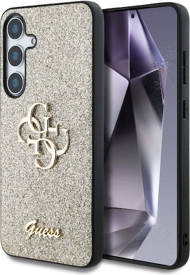 Guess Fixed Glitter Umschlag Rückseite Silikon Gold (Galaxy S25)