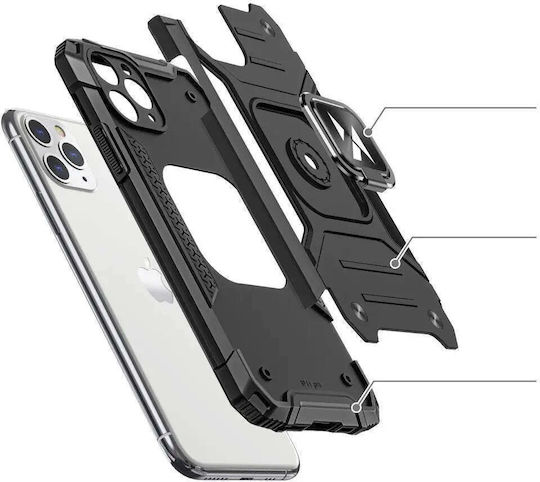Wozinsky Ring Armor Umschlag Rückseite Kunststoff Silber (iPhone 11 Pro Max)