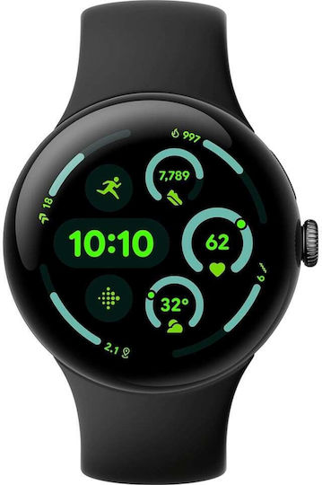 Google Pixel Watch 3 Aluminium 41mm Waterproof with Heart Rate Monitor (Obsidian)