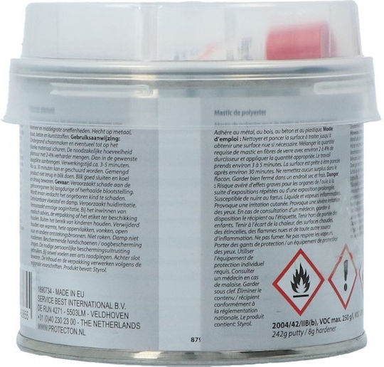 Protecton Polyester Putty Στόκος Γενικής Χρήσης Πολυεστερικός 250gr
