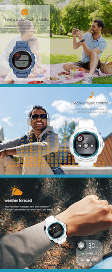 North Edge Mars 2 45mm Smartwatch με Παλμογράφο (Λευκό)