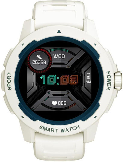 North Edge Mars 2 45mm Smartwatch με Παλμογράφο (Λευκό)