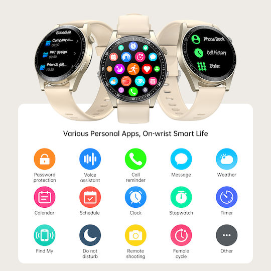 Joyroom Classic Series JR-FC2 47mm Wasserdicht Smartwatch mit Pulsmesser (Gold)