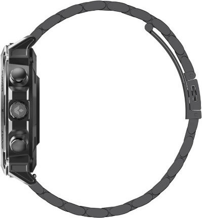 Garett Atom Rostfreier Stahl 47mm Smartwatch mit EKG (Schwarz - M/L)