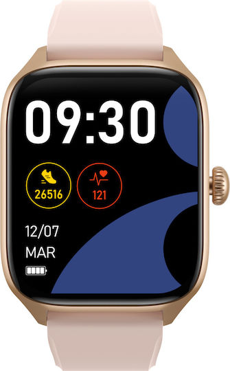PowerLocus PW9 Smartwatch με Παλμογράφο (Χρυσό)