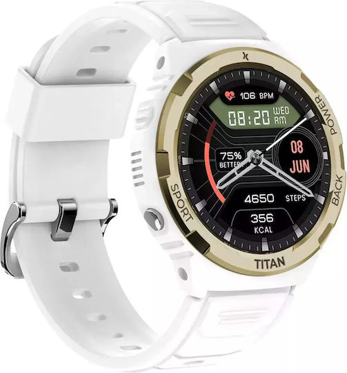 MaxCom FW100 Valkiria 48mm Αδιάβροχο Smartwatch με Παλμογράφο (Λευκό)